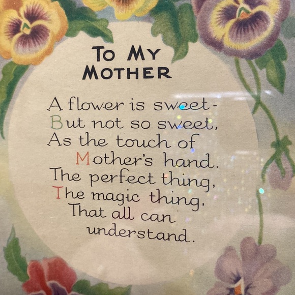 To My Mother Framed Vintage Print! - Picture 2 of 4